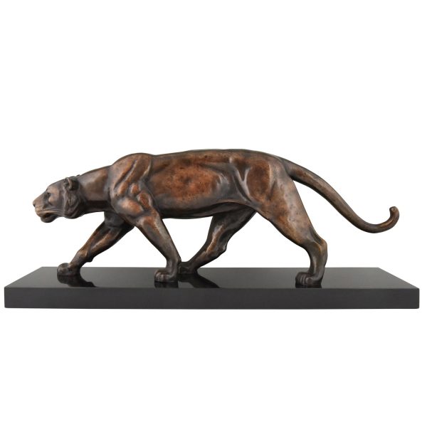 Art Deco Bronze Skulptur Panther