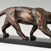 Art Deco bronze sculpture of a panther