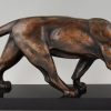 Art Deco bronze sculpture of a panther