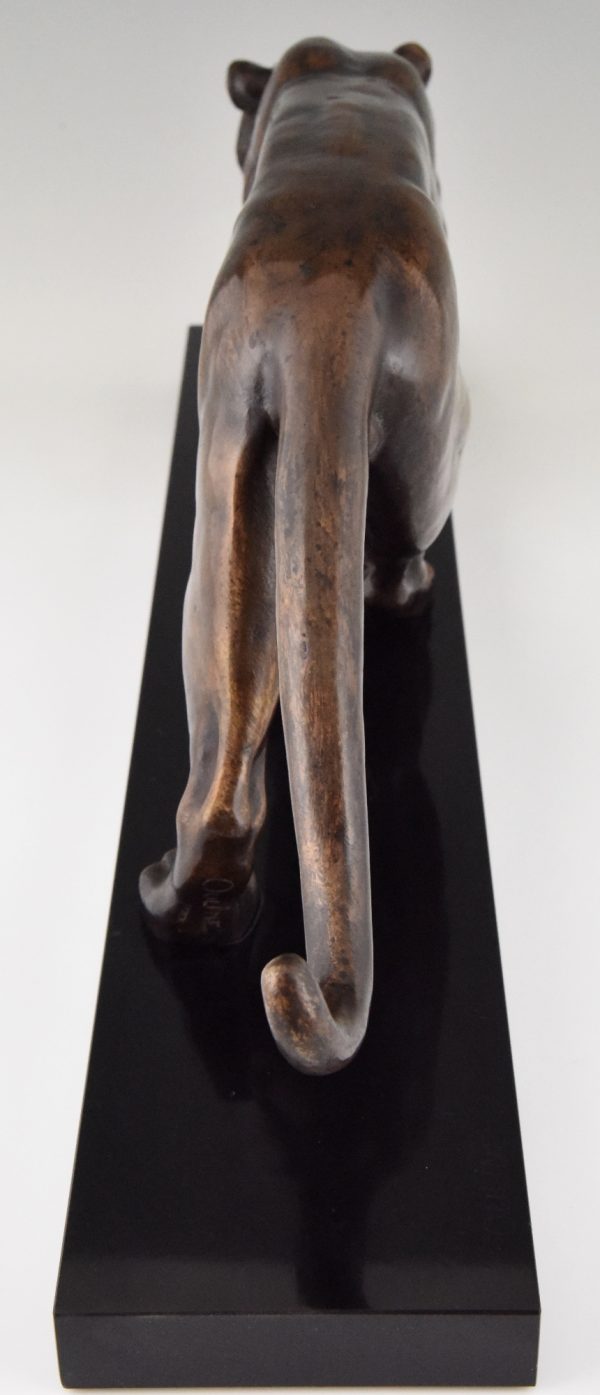 Art Deco bronze sculpture of a panther