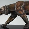 Art Deco bronze sculpture of a panther