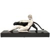 Art Deco sculpture femme nue et panthère