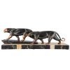 Art Deco sculpture of two panthers