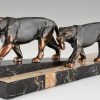 Art Deco sculpture of two panthers