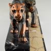 Art Deco sculpture of two panthers