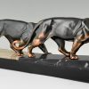 Art Deco sculpture of two panthers