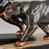 Art Deco sculpture of two panthers