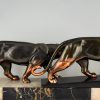 Art Deco sculpture of two panthers