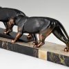 Art Deco sculpture deux panthères
