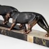 Art Deco sculpture of two panthers