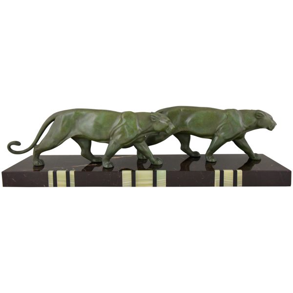 Art Deco Skulptur zwei Panther