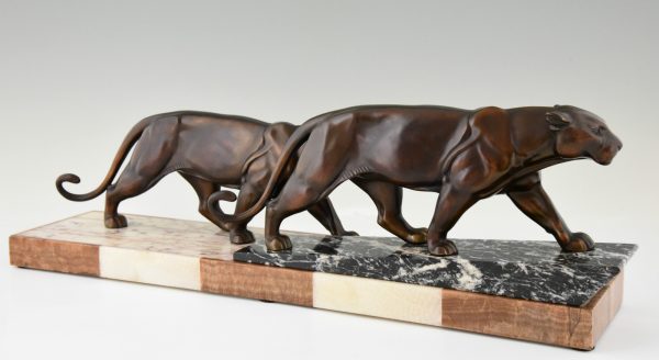 Art Deco Skulptur zwei Panther