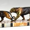 Art Deco Skulptur zwei Panther