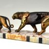 Art Deco sculpture two panthers