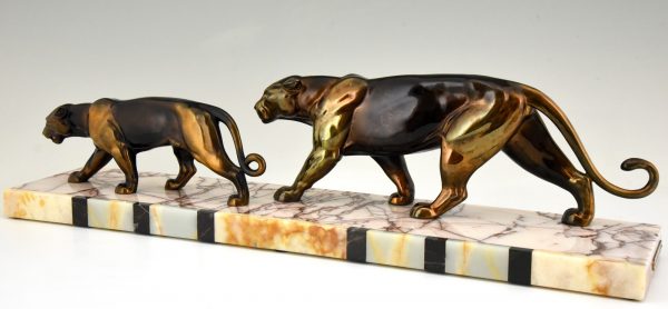 Art Deco Skulptur zwei Panther