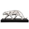 Art Deco versilberte Bronze Skulptur Panther