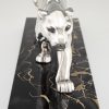 Art Deco silvered panther sculpture