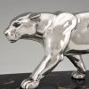 Art Deco silvered panther sculpture