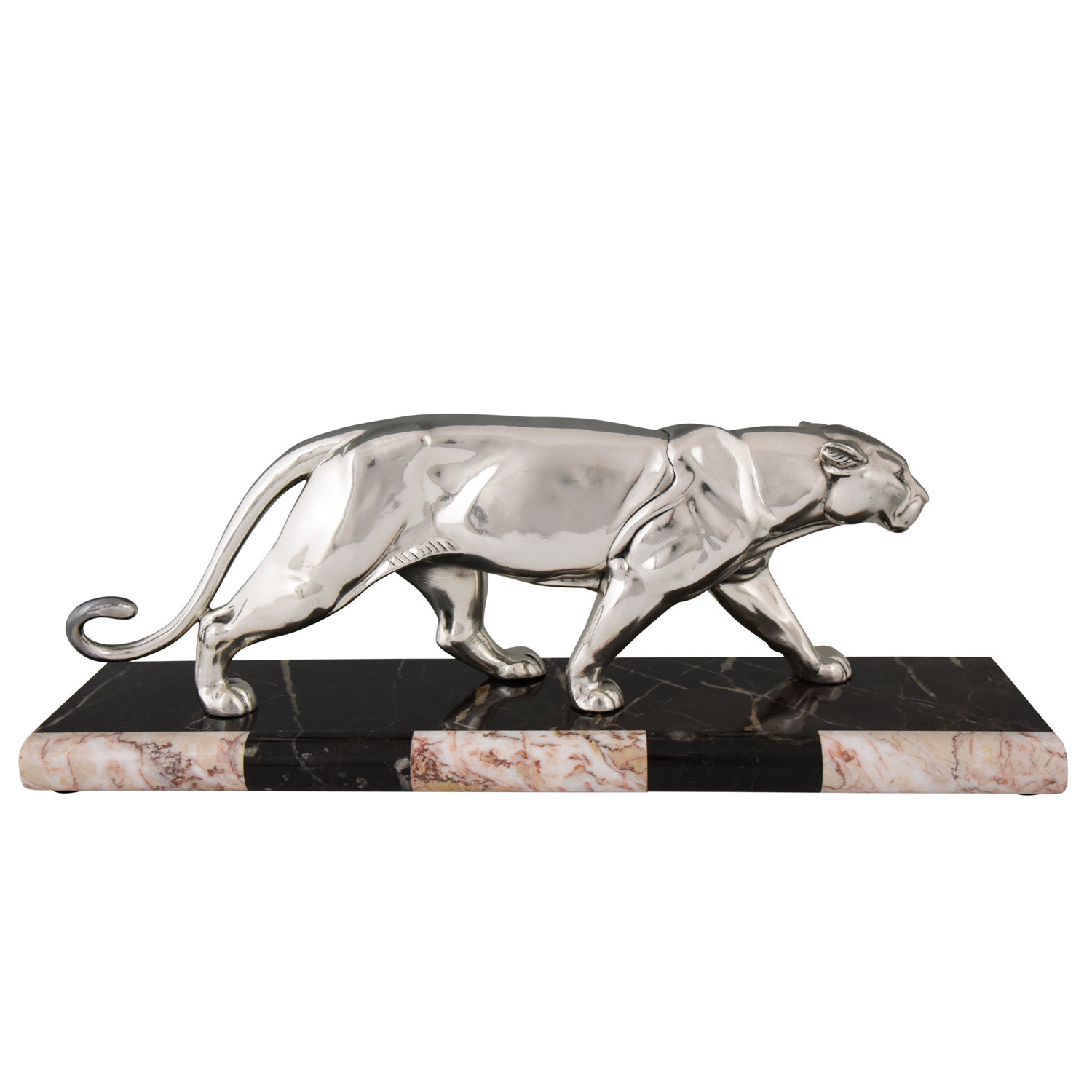 Art Deco Panther Skulptur Silber Patina