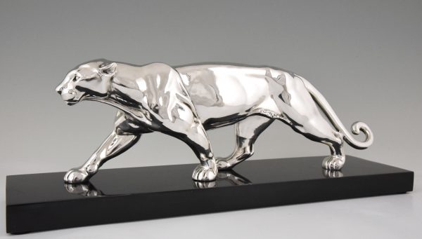 Art Deco Skulptur vrsilbert Panther