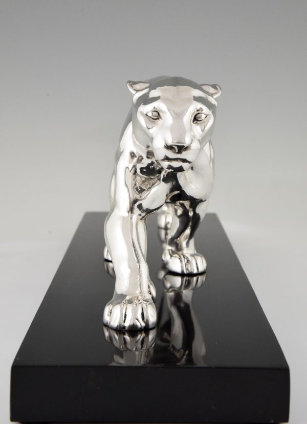 Art Deco Skulptur vrsilbert Panther