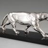 Art Deco silvered sulpture of a panther