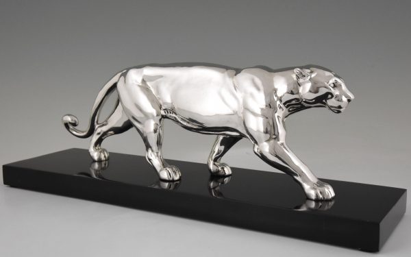 Art Deco Skulptur vrsilbert Panther