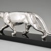 Art Deco silvered sulpture of a panther