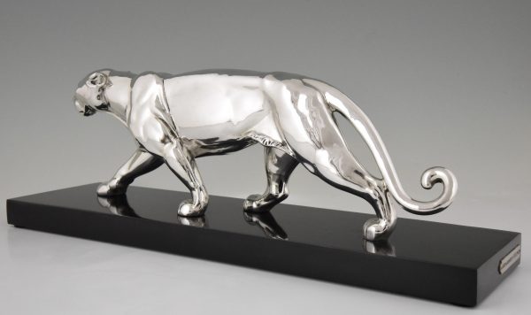 Art Deco Skulptur vrsilbert Panther