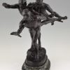 Bronze Skulptur 3 Laufsportler Männlicher Akt Zum Ziellinie