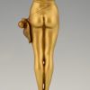 Jugendstil Bronze Skulptur Rufende Frauenakt