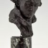 Antiek bronzen sculptuur buste van Beethoven