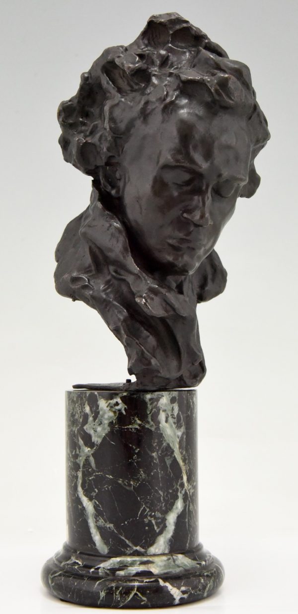 Sculpture en bronze buste de Beethoven