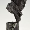 Antique bronze sculpture bust of Beethoven