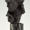 Antiek bronzen sculptuur buste van Beethoven
