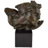 Le Rhone, Art Deco Bronze Skulptur Mannen Kopf