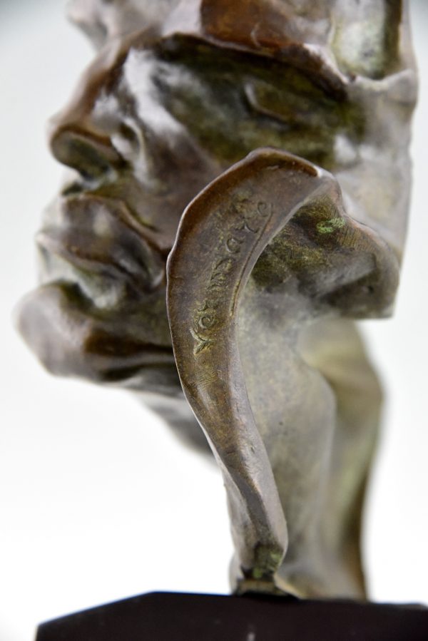 Art Deco bronze sculpture of a man, The Rhone.