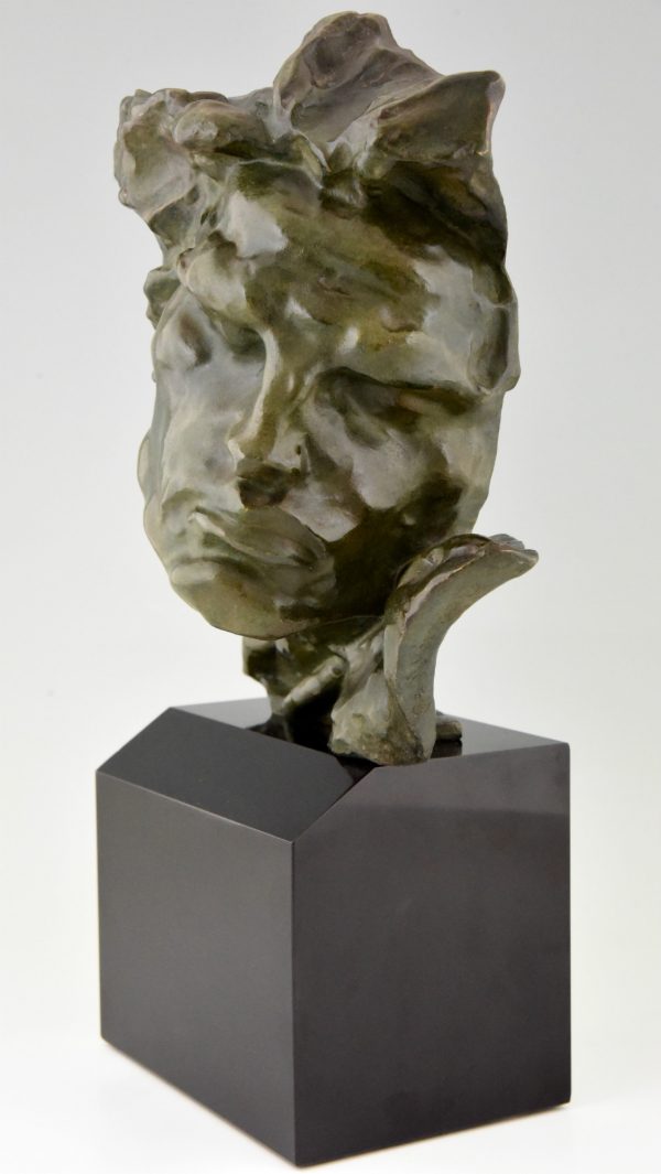 Bronze Art Deco buste d’homme, Le Rhone
