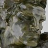 French Art Deco bronze bust of a man, Le Rhone