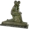 Art Deco Skulptur Bronze Mutter mit Kind
