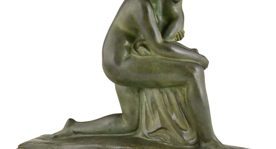 Art Deco Skulptur Bronze Mutter mit Kind Art Deco Skulptur Bronze Mutter mit Kind