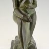 Art Deco Skulptur Bronze Mutter mit Kind