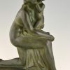 Art Deco bronze sculpture mother and child  Motherhood