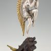 Art Deco bronzen sculptuur Indiaanse danseres met hoofdtooi