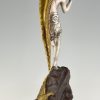 Art Deco sculpture bronze danseuse Indienne à la coiffe