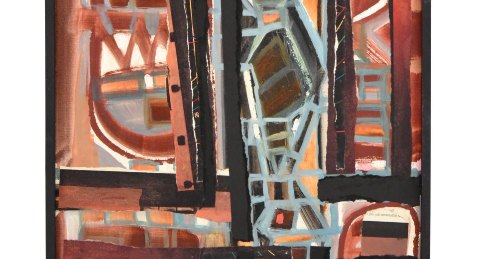 Abstrakt Gemälde Collage 70er Jahre