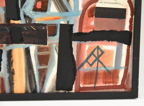 Mid Century abstract collage painting