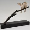 Art Deco bronzen sculptuur vogels