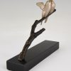 Art Deco Bronze Skulptur Vögel