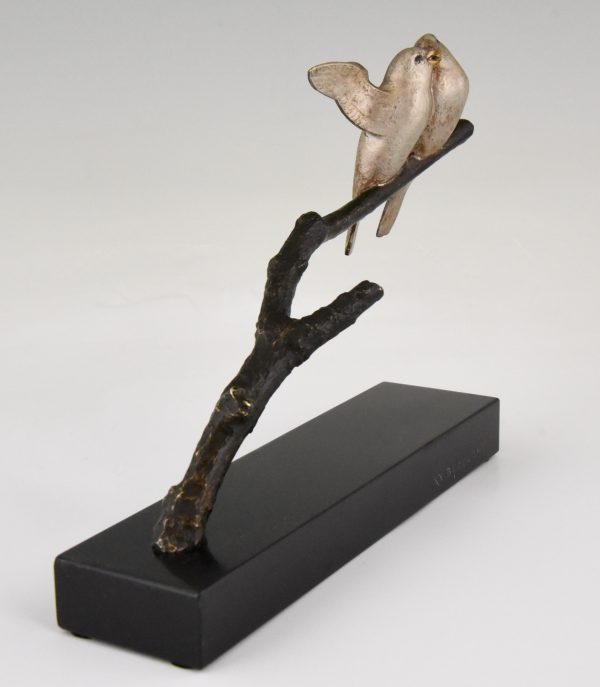 Art Deco bronzen sculptuur vogels